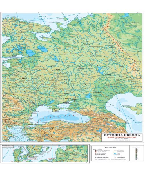 Г016 - Источна Европа физичко географска карта