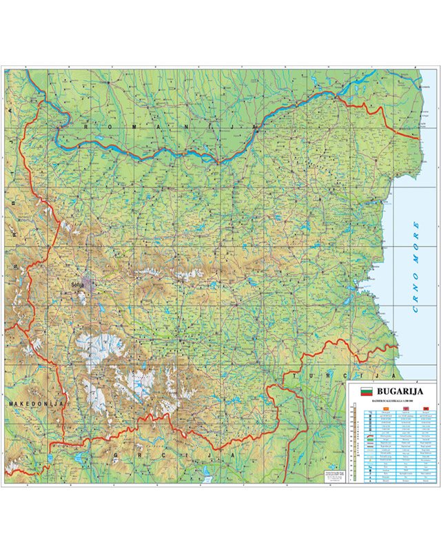 Г041 - Бугарија физичко географска карта
