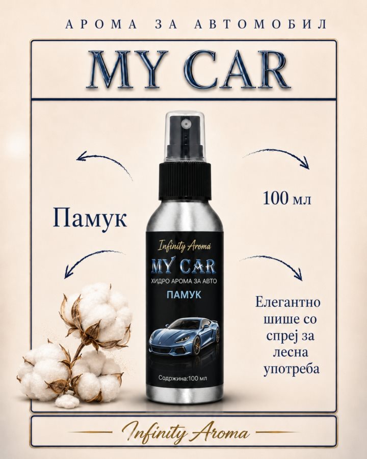 MY CAR ПАМУК - АРОМАТИЗЕР ЗА АВТОМОБИЛ 100 мл