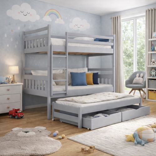 Tommy - a bunk bed with an additional pull-out bed.