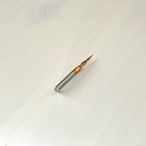 SPIRALNO KONUSNO KARBIDNO GLODALO SA KUGLASTIM VRHOM I ZAŠTITNIM PREMAZOM (0.5×30×6×70 2T)