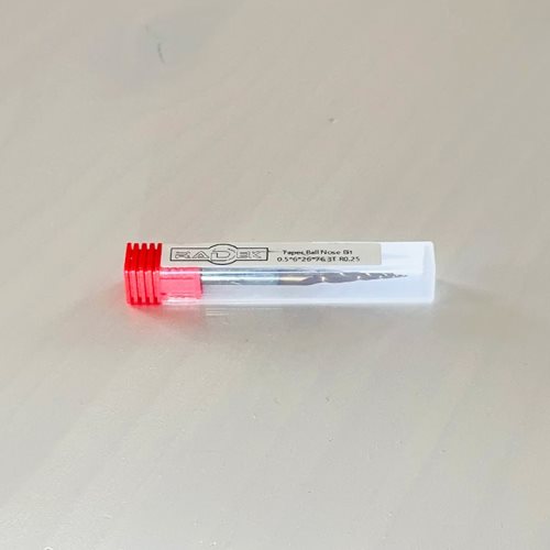 СПИРАЛНО КОНУСНО КАРБИДНО ГЛОДАЛО СО КУГЛЕСТ ВРВ И ЗАШТИТНА ОБЛОГА (0.5*6*26*76 3T R0.25)