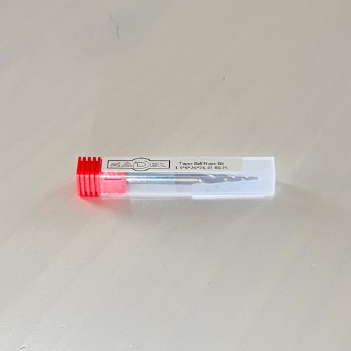 СПИРАЛНО КОНУСНО КАРБИДНО ГЛОДАЛО СО КУГЛЕСТ ВРВ И ЗАШТИТНА ОБЛОГА (1.5*6*26*76 3T R0.75)