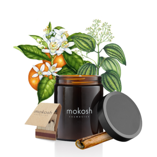 Свеќа со мирис на портокал и цимет