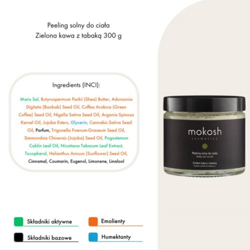 Пилинг за тело со сол, зелено кафе и тутун