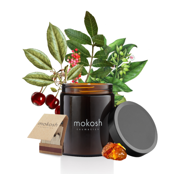 Свеќа со мирис на цреша и килибар