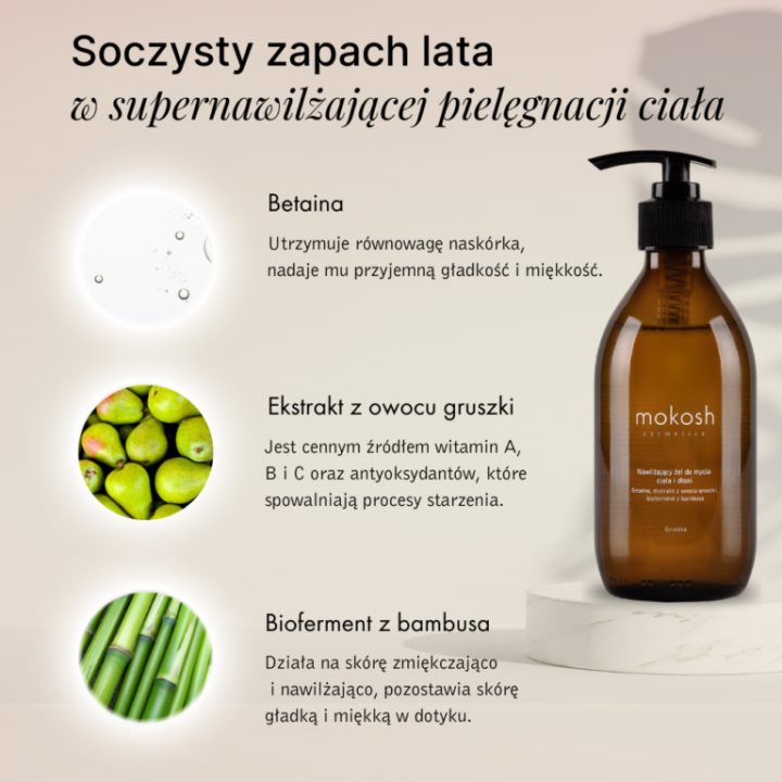 Хидратантен гел за миење тело и раце од круша